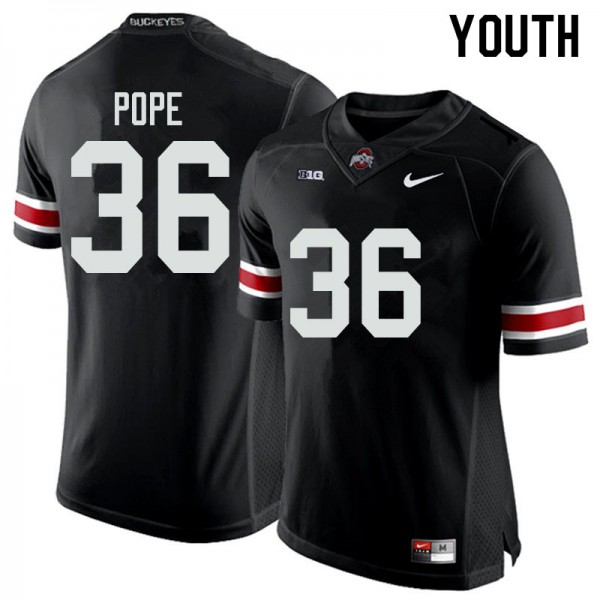 Ohio State Buckeyes #36 K'Vaughan Pope Youth Player Jersey Black